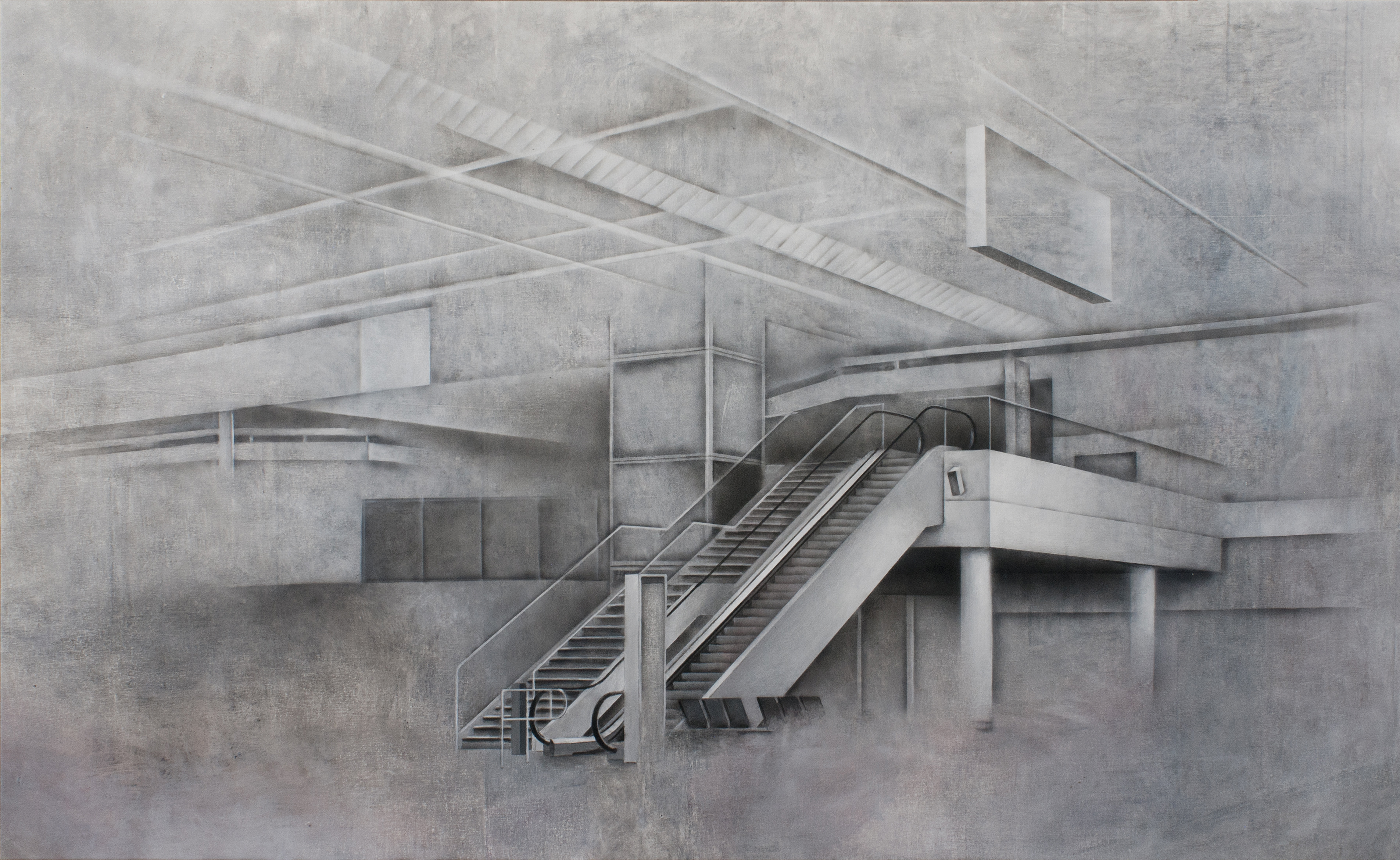 Štruktúra-schody, 120x195cm, akryl na plátne, 2015